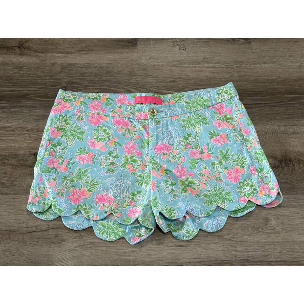 Disney x Lilly Pulitzer Mickey Mouse Scalloped Hem Cotton Shorts